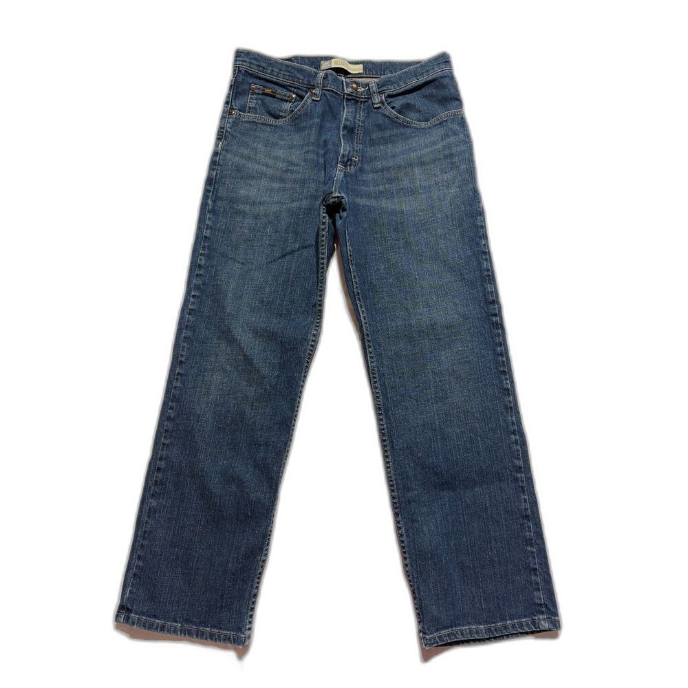 Lee Men's Relaxed Fit Straight Leg Jeans Medium Dark Wash Indigo 31 x 28